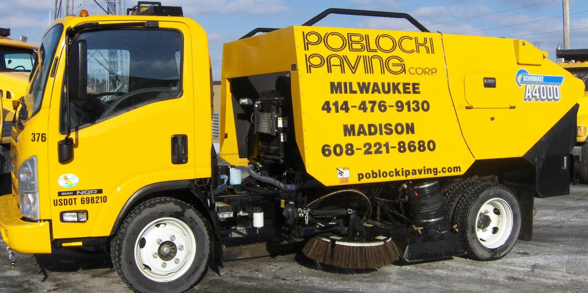 Poblocki Paving Milwaukee Sweeping Services Truck