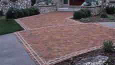 landscape hardscape concrete patio stone brick natural retaining wall path